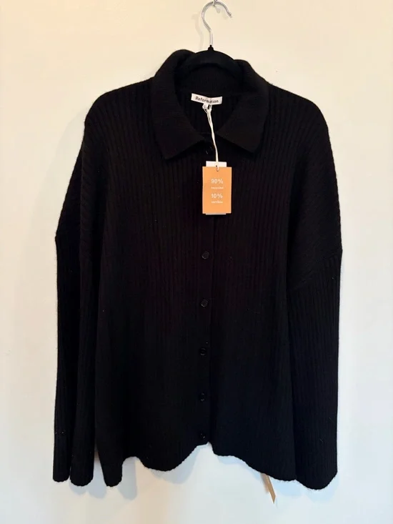 Reformation Fantino Cashmere-Wool Collared Cardigan - XL - Picture 4 of 11